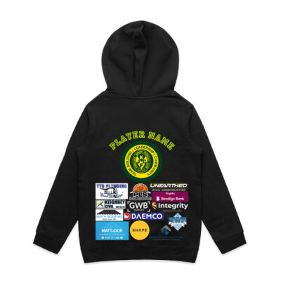 2026 KIDS Basic Hoodie with PLAYER NAME Black Thumbnail